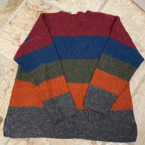 Northern Isles Wool blend chunky knit color block Sweater Womens XL warm Winter - Picture 4 of 8